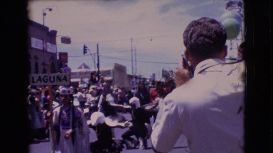 1961: parade showing many different people and participants