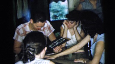1962: an indoor family party is seen CAMDEN, NEW JERSEY