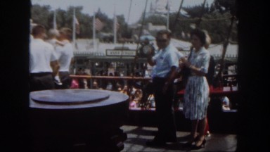 1962: family at amusement park soaking up the scene before leaving SAN PEDRO