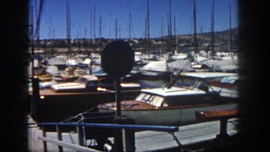 1962: many fishing boats are remaining anchored at the jetty DISNEYLAND