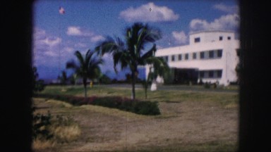 1958: a building is seen which seems like a tourism place AMES, IOWA