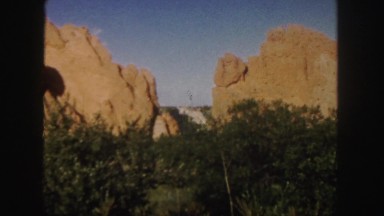 1958: morning view of mountains and trees in the forest