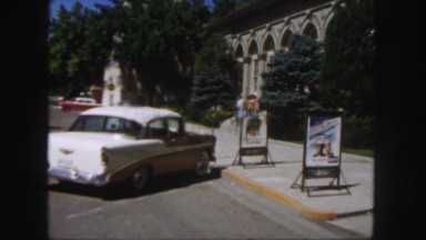 1958: a beautiful lady is fond of art galleries wherever it is in the city