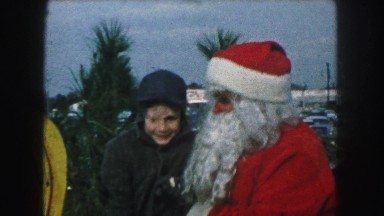 1958: santa claus giving advice to children on the eve of x'mas AMES, IOWA
