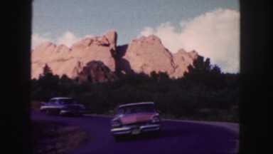 1958: a mountain area is seen traveling by road COLORADO