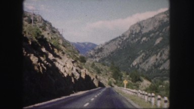 1958: a mountain area is seen traveling by road COLORADO