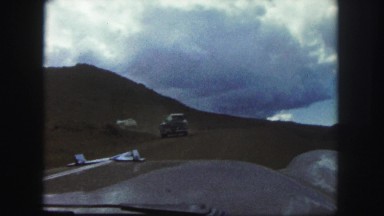 1958: enjoying the day cruising through the mountains on an old dirt road