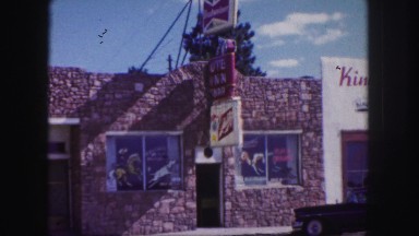 1958: a market area beside a road area is seen COLORADO