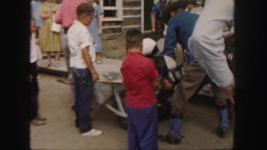 1958: Old West Reenactment People Dragging Dead Body Away Colorado