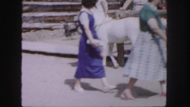 1958: children and families at a western themed park or attraction COLORADO