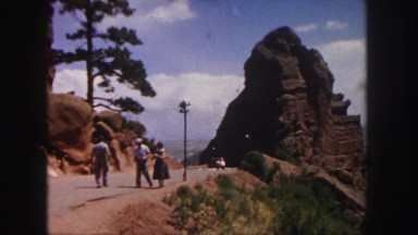 1958: tourists walking around a mountain COLORADO