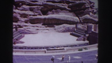 1958: cave dwellings carved into the side of a rocky mountain COLORADO