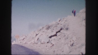 1958: hikers on rocky mt. evans high altitude mountain peak COLORADO