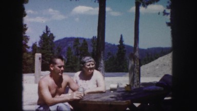 1958: a couple is seen together watching a sunset COLORADO