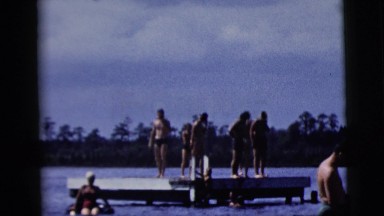 1958: bathing in the river NEW YORK CITY