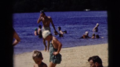 1958: bathing in the river NEW YORK CITY