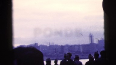 1958: a city is seen with tall buildings along a coastal area NEW YORK CITY
