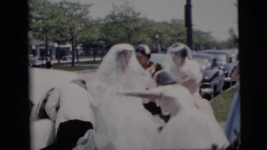 1958: women preparing for wedding NEW YORK CITY