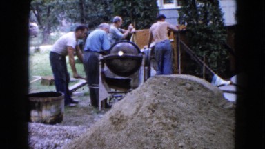 1960: Construction Site Beside Muddy Water in Wauconda, Illinois