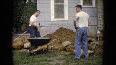 1960: a construction area beside a mud WAUCONDA, ILLINOIS