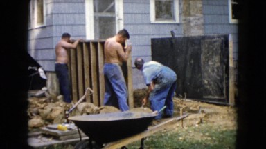 1960: a construction area beside a mud WAUCONDA, ILLINOIS