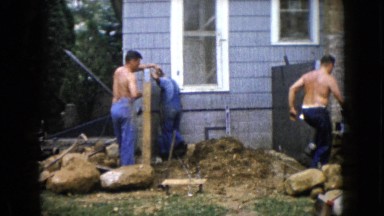 1960: a construction area beside a mud WAUCONDA, ILLINOIS