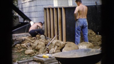 1960: a construction area beside a mud WAUCONDA, ILLINOIS