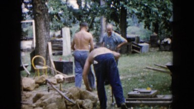 1960: a construction area beside a mud WAUCONDA, ILLINOIS