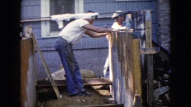 1960: a construction area beside a mud WAUCONDA, ILLINOIS