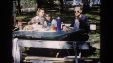 1960: a happy family having their holiday brunch WAUCONDA, ILLINOIS