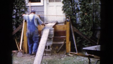 1960: a construction area beside a mud WAUCONDA, ILLINOIS