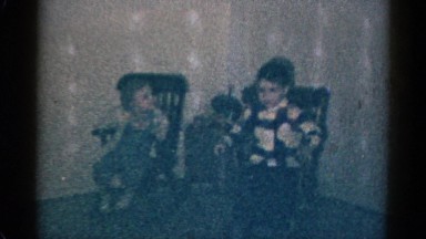 1959: children are seen indoors playing CATSKILL GAME FARM, NEW YORK
