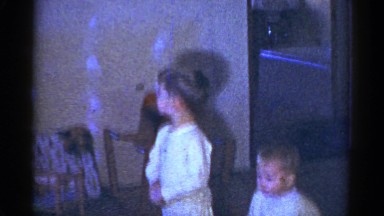 1959: children are seen indoors playing CATSKILL GAME FARM, NEW YORK