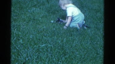 1959: a toddlers is seen on a cycle CATSKILL GAME FARM, NEW YORK