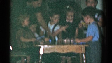 1959: an indoor family party is seen CATSKILL GAME FARM, NEW YORK