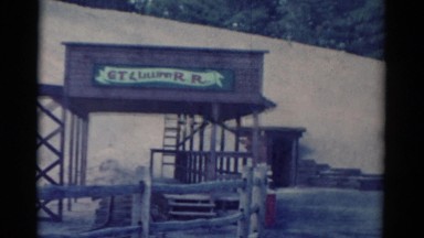 1959: a snow covered building with visible windows or doors CATSKILL GAME FARM