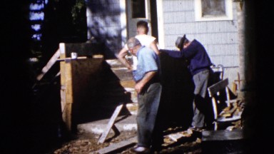 1960: Construction Site Beside Muddy Water in Wauconda, Illinois