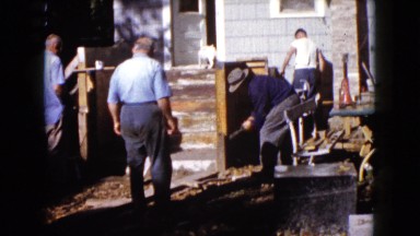 1960: a construction area beside a mud WAUCONDA, ILLINOIS