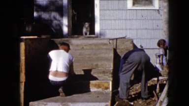 1960: a construction area beside a mud WAUCONDA, ILLINOIS