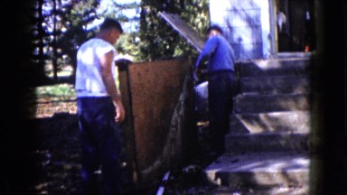 1960: a construction area beside a mud WAUCONDA, ILLINOIS