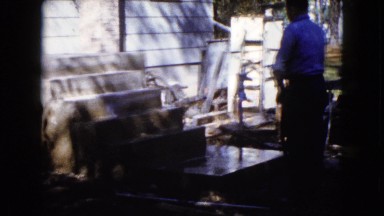 1960: a construction area beside a mud WAUCONDA, ILLINOIS