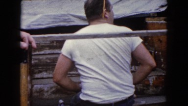 1960: a construction area beside a mud WAUCONDA, ILLINOIS
