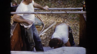 1960: a construction area beside a mud WAUCONDA, ILLINOIS