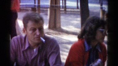 1959: a smoking man is seen CATSKILL GAME FARM, NEW YORK