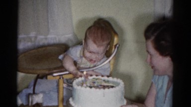 1959: a birthday cake is seen CATSKILL GAME FARM, NEW YORK