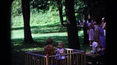 1963: Two Young Baby Toddlers Playing Together at the Park Cold Springs