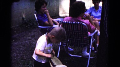 1963: boy trying on sombrero COLD SPRINGS, NEW YORK