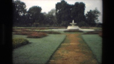 1974: beautiful garden or park featuring a lovely water fountain INDIA