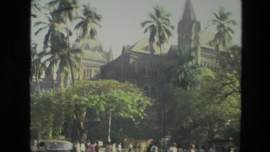 1974: a castle is seen from a car INDIA