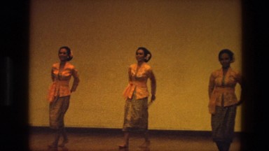 1974: traditional ethnic dance with male and female dancers in costume INDIA
